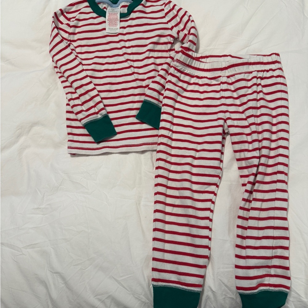 Boden Red and White Striped Kids Pajamas